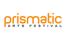 The word "prismatic" is displayed in bold, lowercase orange letters above the smaller, black uppercase text "ARTS FESTIVAL".