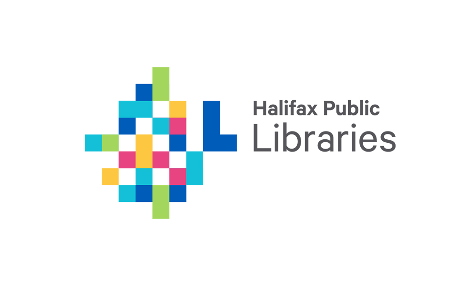Halifax Public Libraries logo with a colourful pixel-style symbol and wordmark.