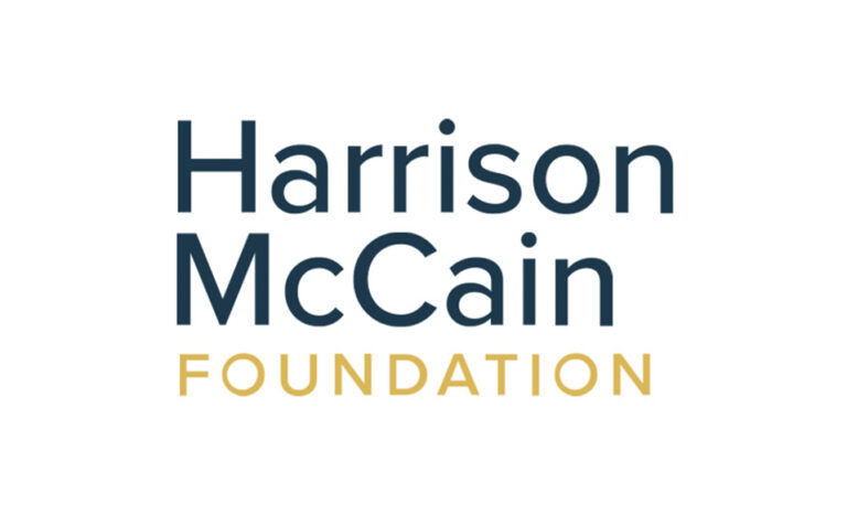 Harrison McCain Foundation logo in dark blue and gold lettering.