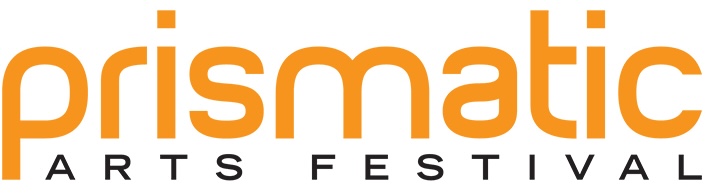 Prismatic Arts Festival logo in orange and black