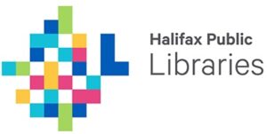 Halifax Public Libraries logo displayed on a white background. Halifax Public Libraries logo features a colourful geometric design of interlocking squares beside dark grey lettering.